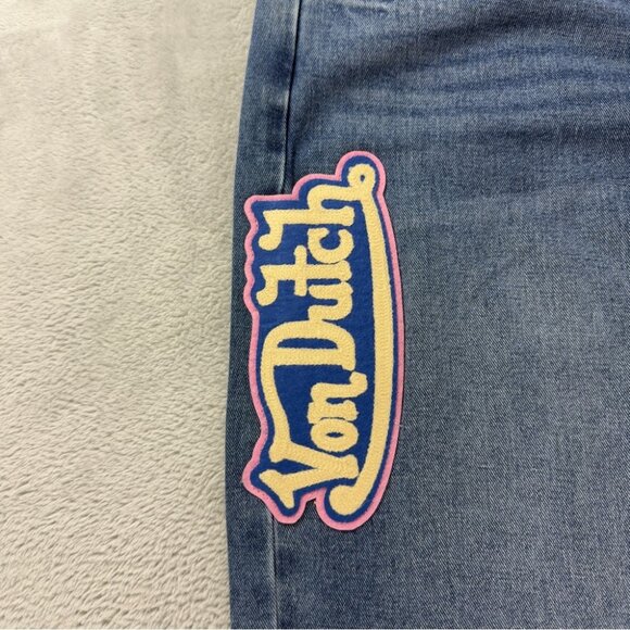 Von Dutch NWT Women's Size 30x32 Extra Wide Leg Flare Jeans Y2K Embroidered - Picture 8 of 16